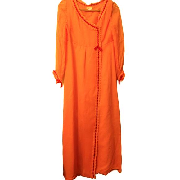 Vintage Hess's Orange Prairie Cottage Country Boho Maxi Dress READ - Picture 1 of 9